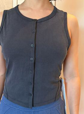 lululemon soft ribbed 女士罗纹前侧纽扣款背心