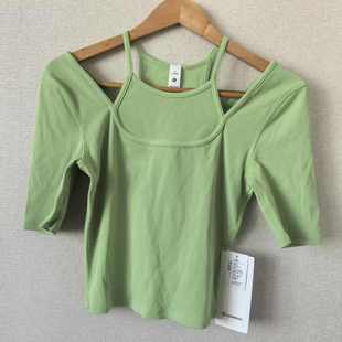 lululemon layered-look 女士假两件罗纹短袖T恤