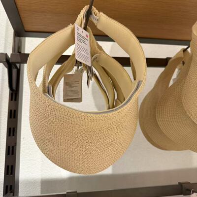 lululemon paper straw removable sweatband visor 防晒帽