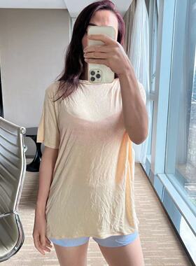 lululemon lightweight open back yoga T-shirt 宽松系带短袖