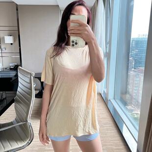 lululemon lightweight open back yoga T-shirt 宽松系带短袖