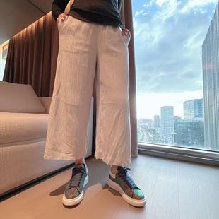 lululemon pleated 女士微褶弹力高腰阔腿中长裤