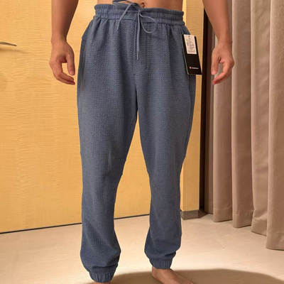 lululemon Textured 男士双面针织棉混纺运动裤*短款 28-30''
