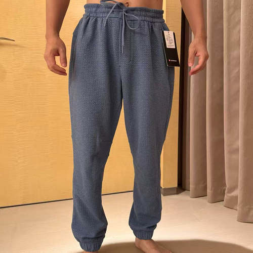 lululemon Textured 男士双面针织棉混纺运动裤*短款 28-30''