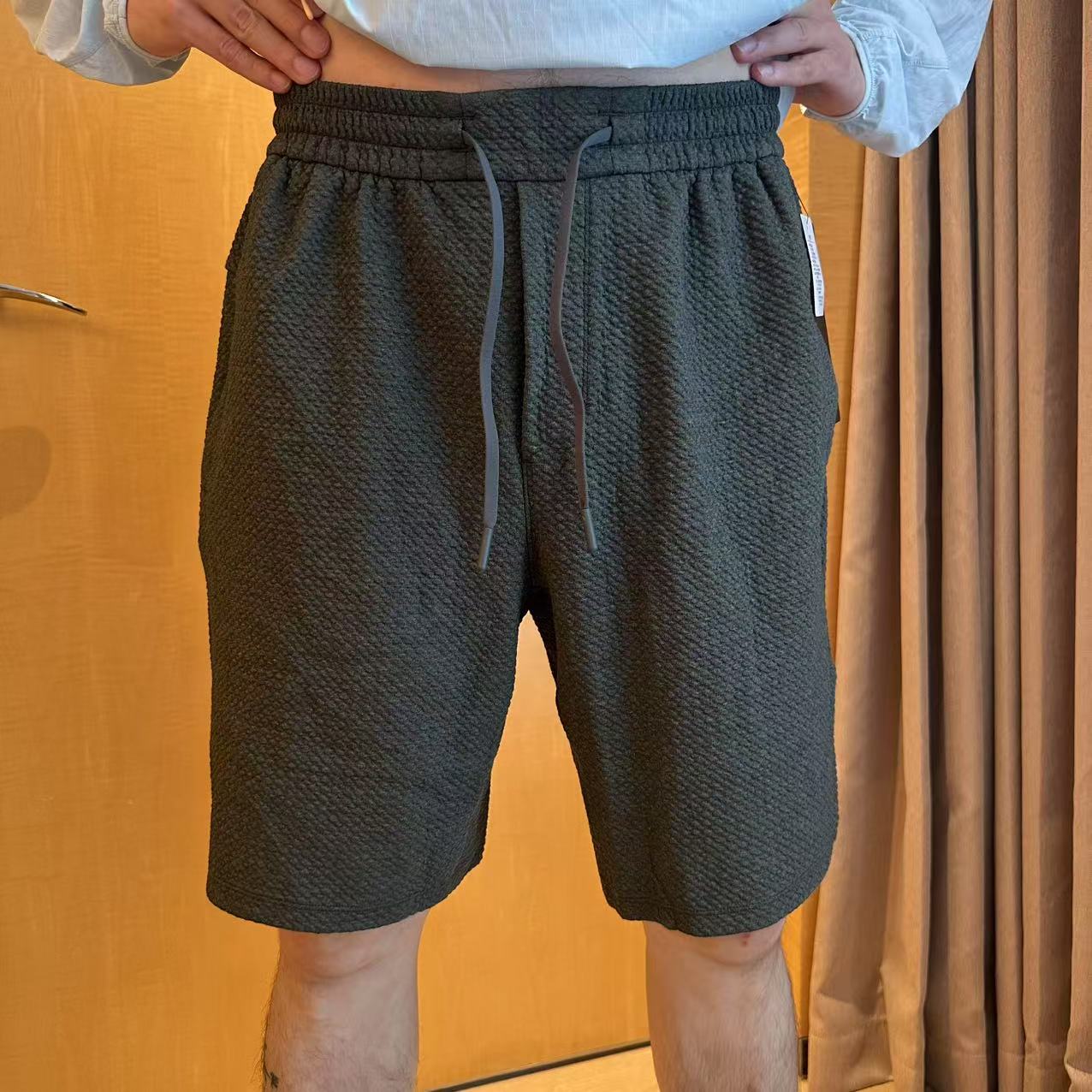 lululemon textured 男士纹理双面针织棉混纺运动短裤