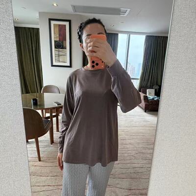 lululemon easyset 女士运动宽松剪裁长袖T恤*wash