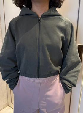 lululemon loungeful 女士宽松剪裁短款拉链连帽衫