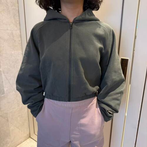 lululemon loungeful 女士宽松剪裁短款拉链连帽衫