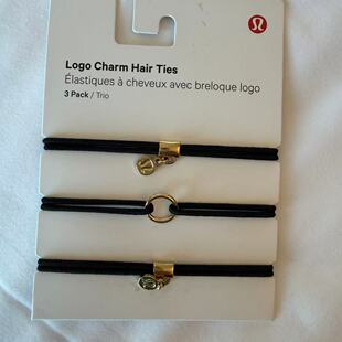 lululemon logo charm hair ties 发圈