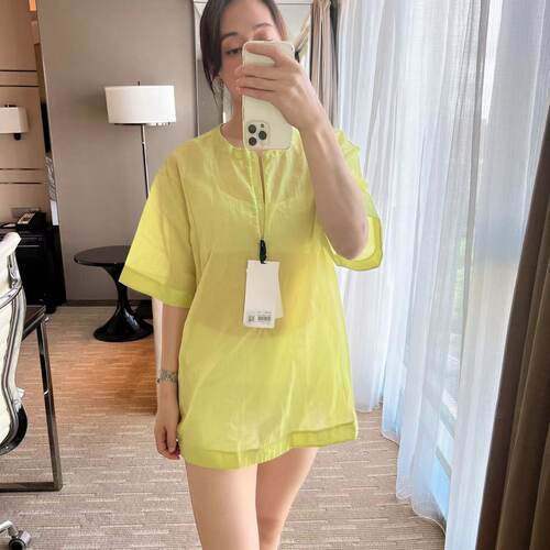Lululemon Clear Intention Shirt 网纱半拉链短袖  宽松