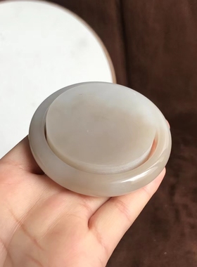 和田玉白玉藕粉双色手镯套装女玉镯子带证书