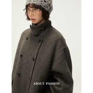 Passion 中长款 新款 毛呢大衣 复古设计感呢子外套冬季 About