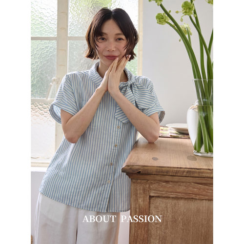 【07.17上新】About Passion · 条纹侧绑带衬衫