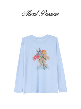 ABOUT PASSION · 卡通印花长袖T恤夏季宽松防晒上衣