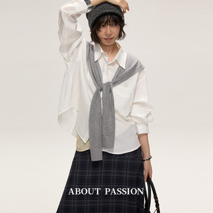 Passion 2件套女 披肩衬衫 高级感小众白色衬衣上衣 秋季 About