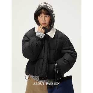Passion 气质短款 新款 外套 高级感撞色翻领羽绒服冬季 About