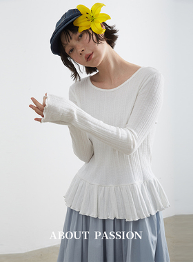 ABOUT PASSION · 肌理感针织芭蕾T恤