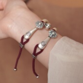 百搭手工编绳送妈妈礼物 时尚 大如意 999足银手链国潮风新中式