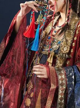 唐制盗墓笔记王母刺绣法门寺汉服女联名绣花鬼宴吊带裙重工汉服WH