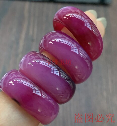 紫玛瑙戒指冰种玉髓本命年首饰