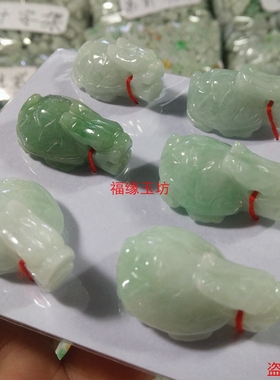 原创翡翠A货儿童龙头龟玉佩项链