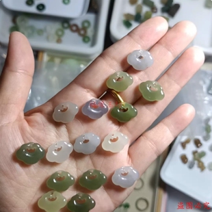 和田玉祥云锁小吊饰如意锁手工diy文玩手链钥匙扣挂饰配饰