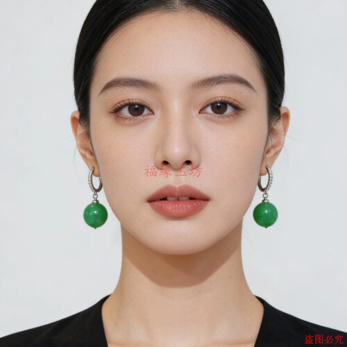 精致高级感干青圆珠耳坠百搭