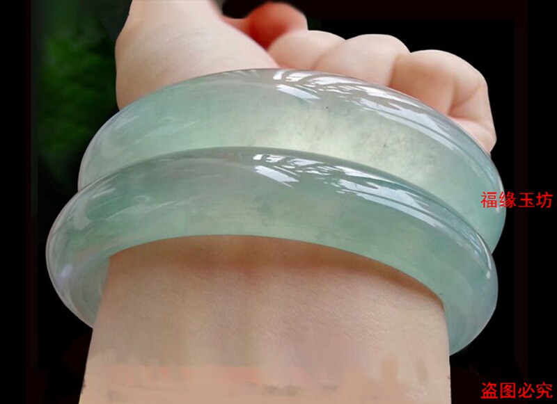 真玉冰种旺夫石英岩玉手镯女款少女翡翠冰糯种公主玉镯子