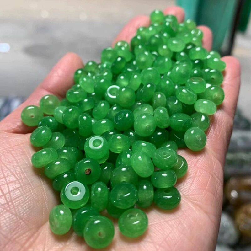 干青散珠配件祖母绿小玉算盘珠