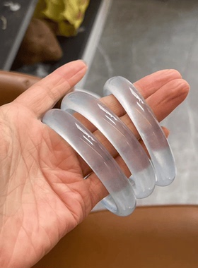 叮当蓝水天青飘花冰透种手镯轻奢