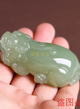 男女士天然玉石貔貅手把件