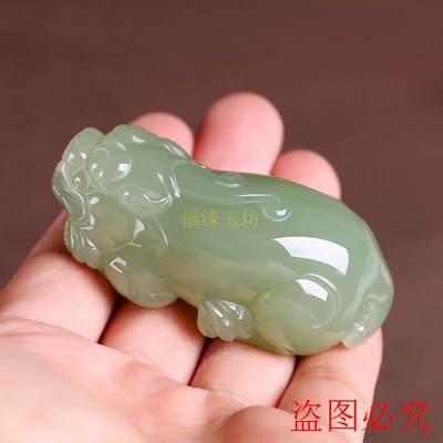 男女士天然玉石貔貅手把件