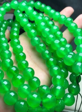 高冰种老坑料阳绿色帝王绿108颗