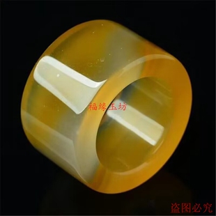 纯玛瑙扳指素圈男款戒指冰种玉扳指男士霸气扳指玉石饰品扳指