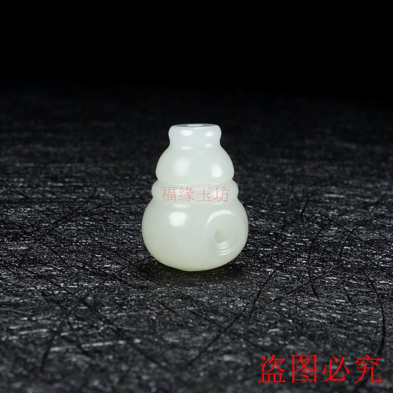 和田玉文玩三通配饰佛头套装超大粗孔青白玉藏式金刚菩提手串配件