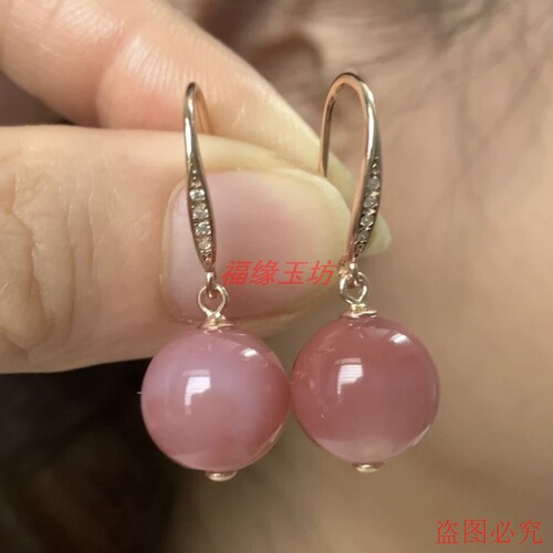 天然珠宝玉石耳环盐源玛瑙