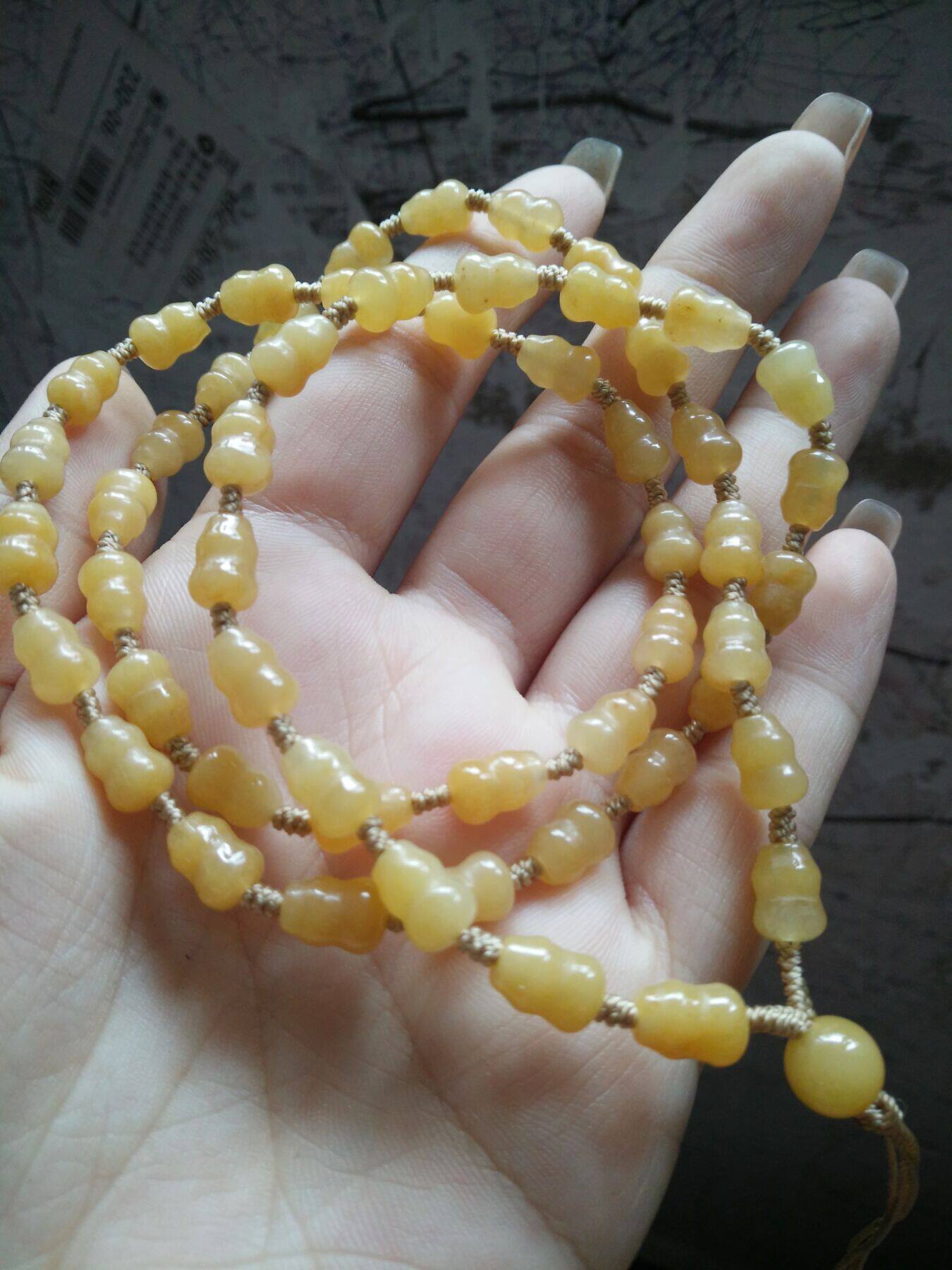 戈壁金丝玉黄龙玉编织挂绳项链绳子蜜蜡琥珀黄金水晶吊坠挂链玉佩