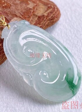 翡翠玉吊坠冰种飘花项链挂件玉坠