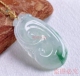 新品 玉石挂件玉坠 翡翠玉吊坠缅甸大如意冰种飘花绿项链男女款