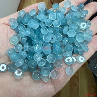 天青冻海蓝宝巴山玉算盘珠冰蓝隔片隔珠手工diy手链项链配饰配件