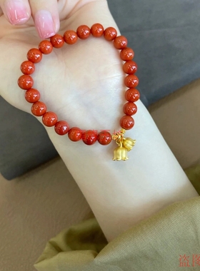 新款天然6.8mm南红单圈手链