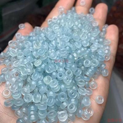翡翠冰蓝6*2mm大孔散算盘珠