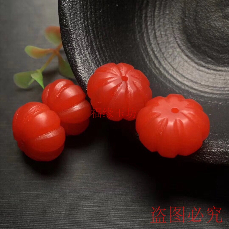 保山南红南瓜珠时尚正品手工瓜珠顶珠腰珠配珠南红玛瑙散珠