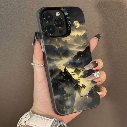 新款月光山川适用苹果16Promax手机壳iPhone16Pro风景14Pro唯美17