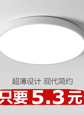 LED吸顶灯卧室灯现代简约大气客厅灯圆形过道走廊卫生间阳台灯具