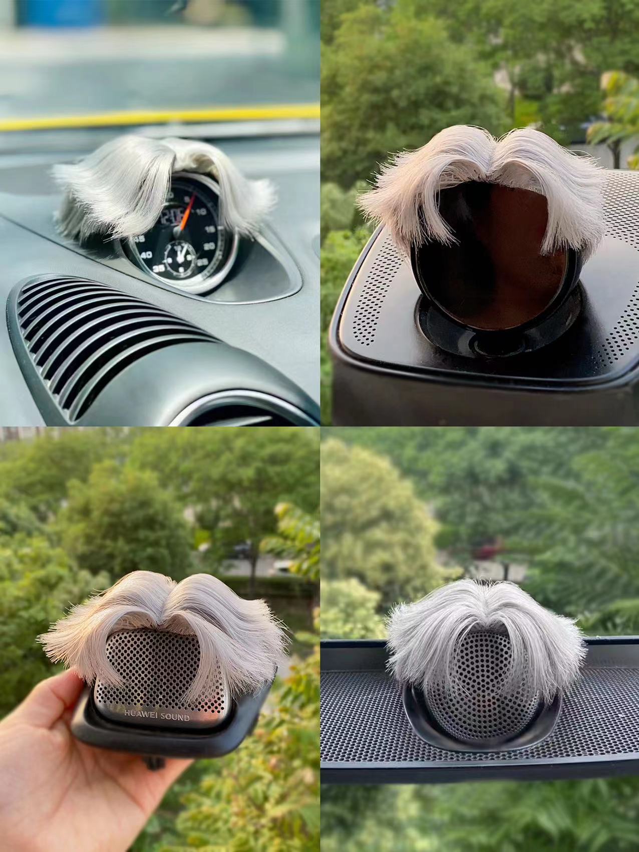 【坤坤中分发型】蔚来保时捷帽子问界沃尔沃假发头套恶搞装饰品