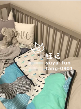 澳洲婴儿床被套绿色云朵纯棉
