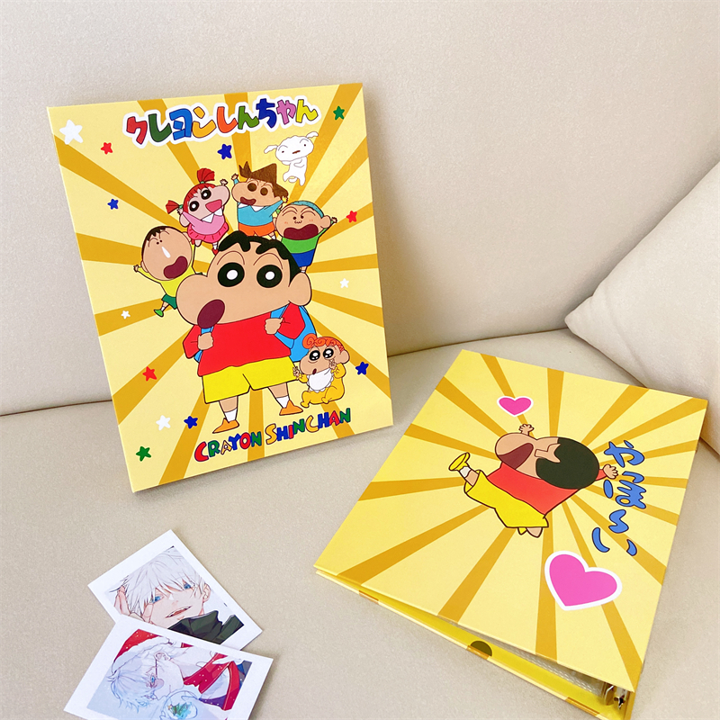 蜡笔小新A5活页相册6孔硬纸壳活页3寸5寸大容量卡册专辑小卡收纳