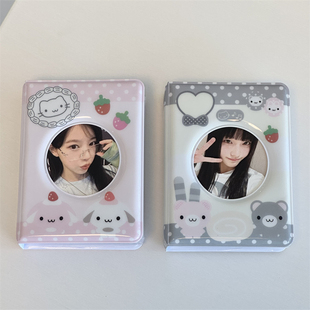 ins风波点草莓卡通一宫格卡册三3寸拍立得相册爱豆小卡卡包收纳册