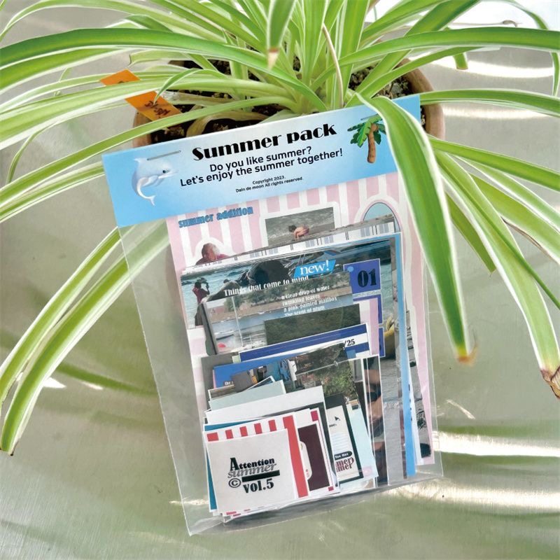 韩国daindemoon同款奶茶贴纸包夏日主题手帐拼贴素材包拍照道具贴